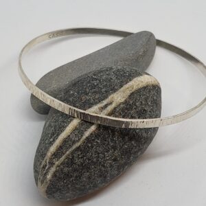 Textured sterling silver bangle